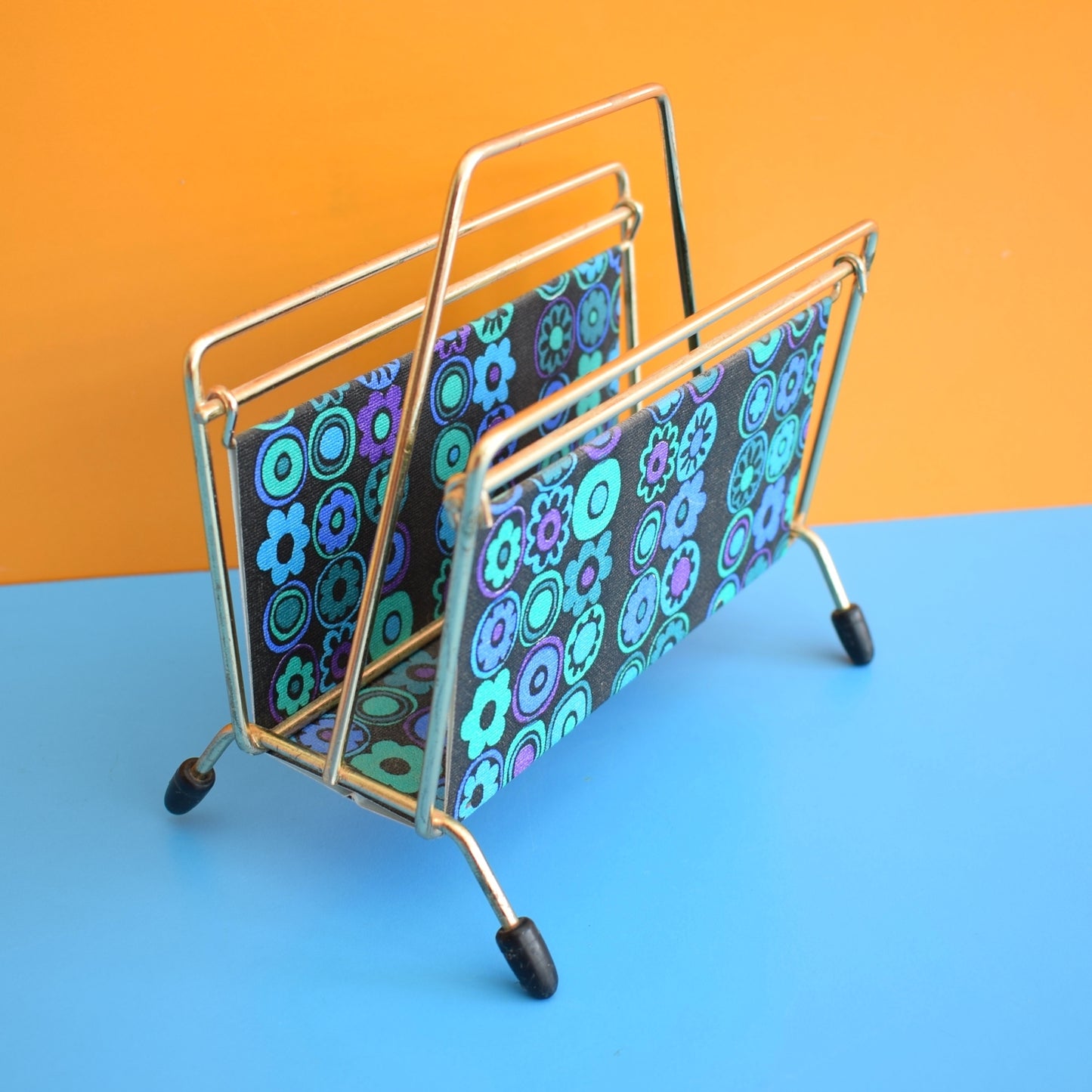 Vintage 1960s Letter Rack- Geometric Print Vinyl