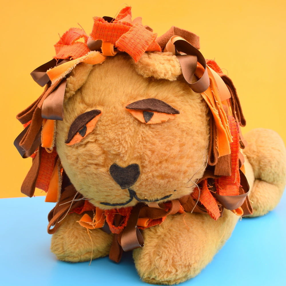 Vintage 1970s Large Fluffy Lion Toy - Handmade