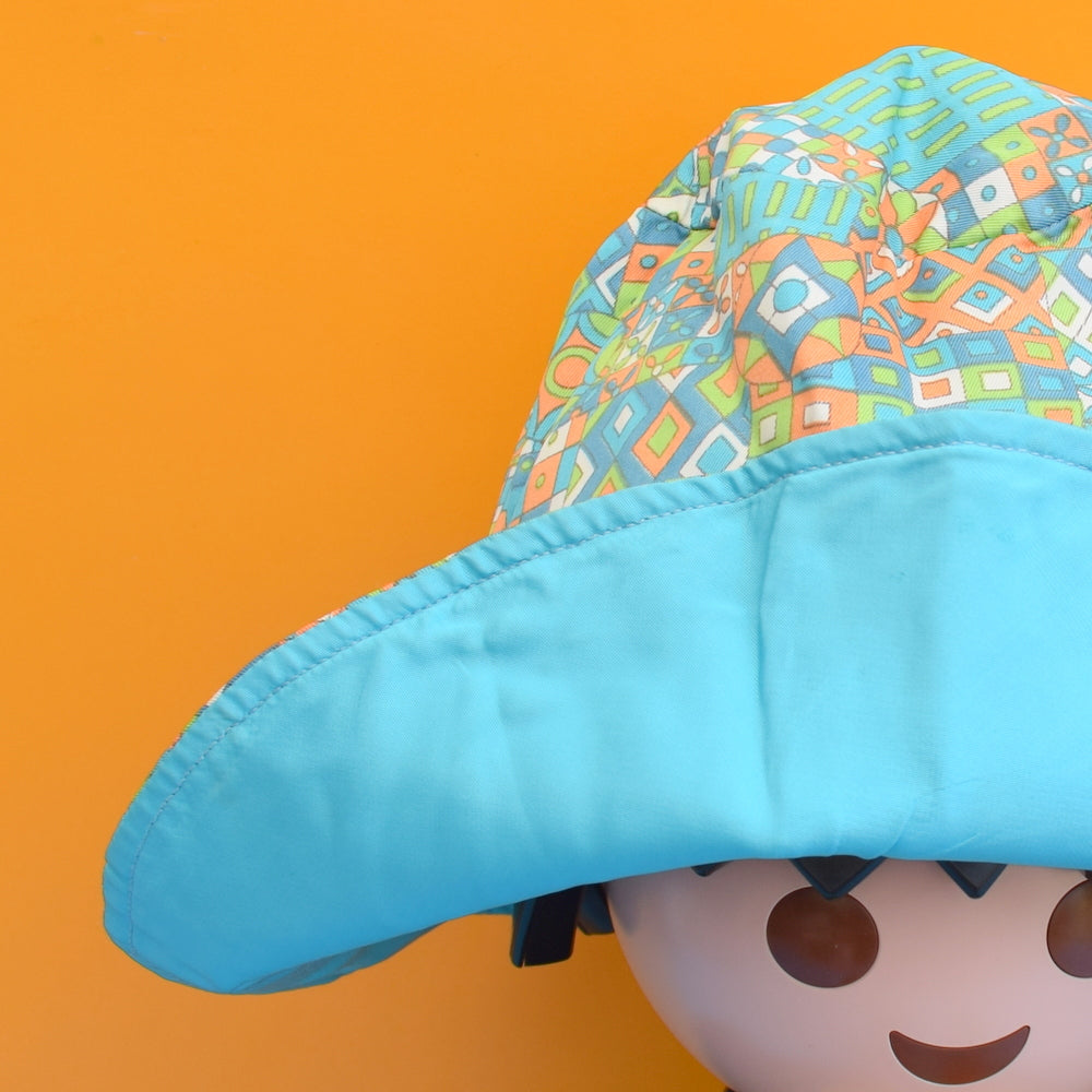 Vintage 1960s Reversible Flower Power/ Geo Sun / Rain Hat