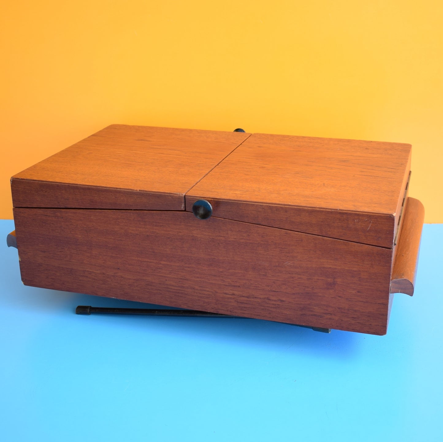 Vintage 1950s Sewing / Hobby Box - Teak by Vintage