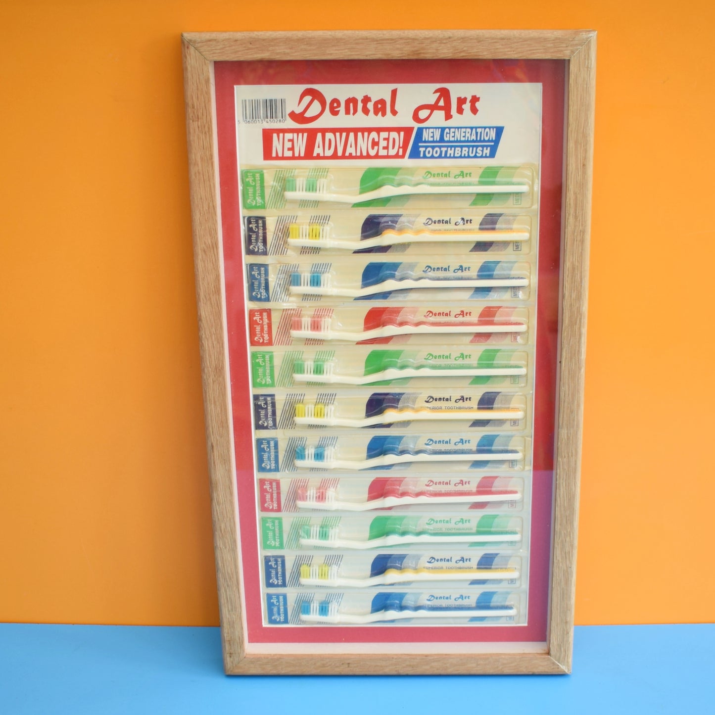 Vintage 1990s Toothbrush Advertising Display- Dental Art by Vintage
