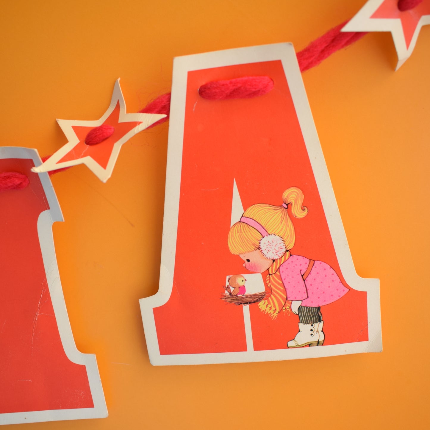 Vintage 1970s Merry Christmas Paper Garland Sign by Pineapple Retro