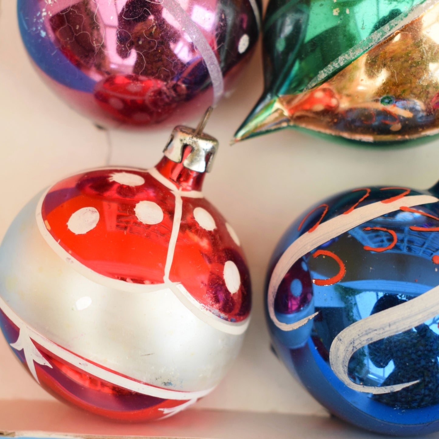 Vintage 1960s Glass Christmas Baubles - 12 Medium by Pineapple Retro