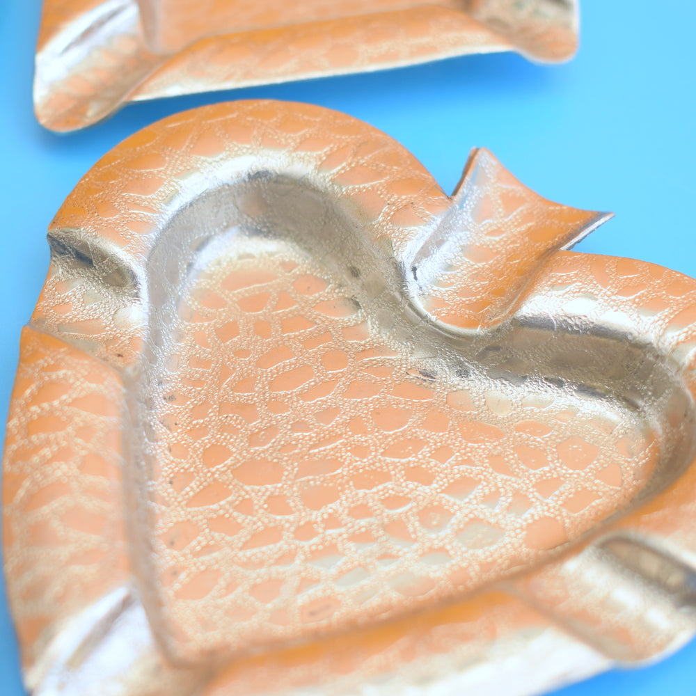 Vintage 1950s Metal Ashtray / Dishes - Boxed - Playing Card Suits