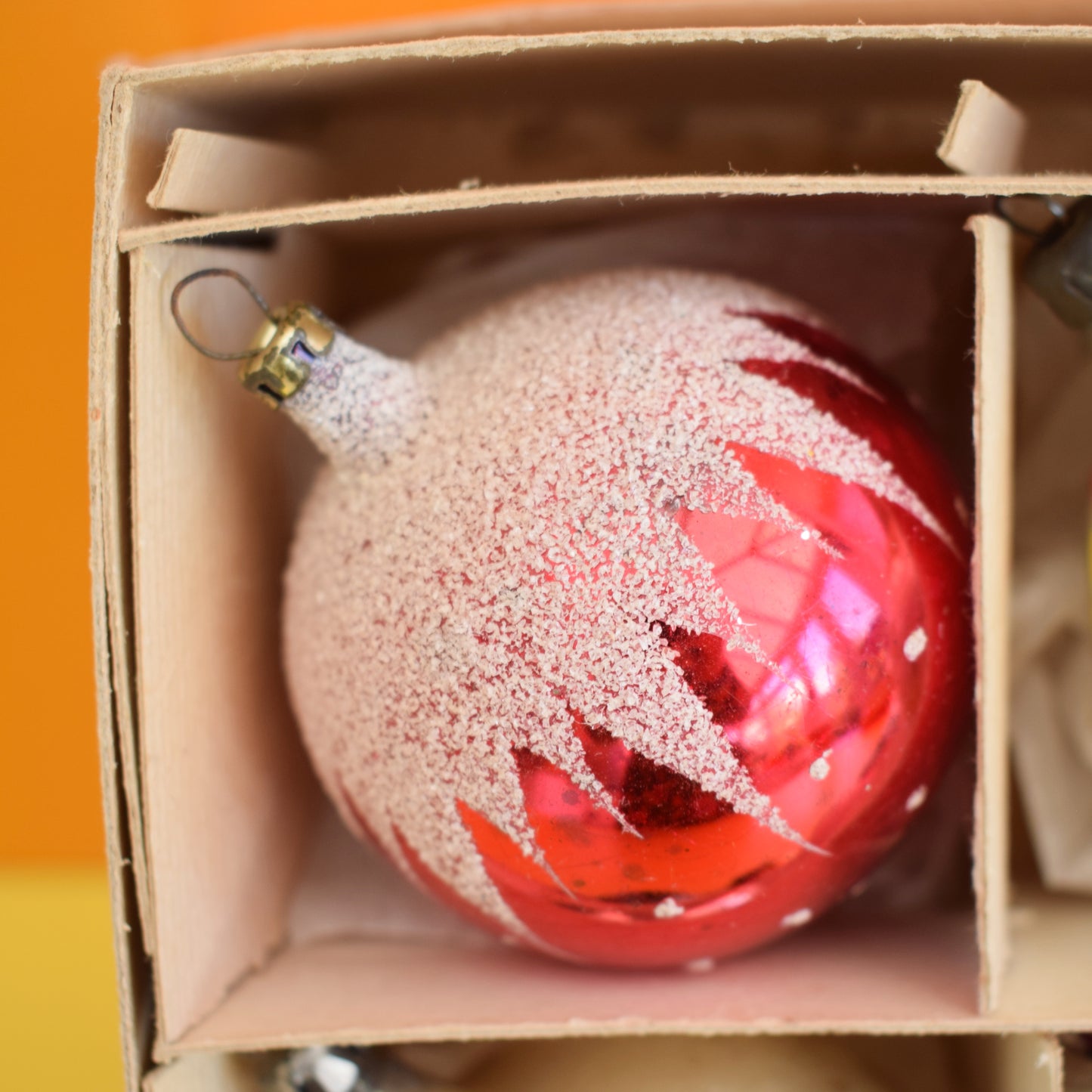 Vintage 1960s Glass Christmas Baubles - 12 Medium .