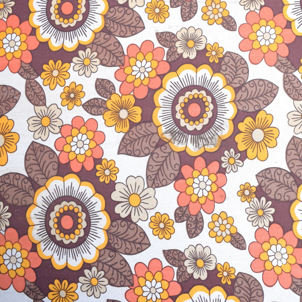Vintage 1970s Garden Sun Lounger - Orange Flower Power