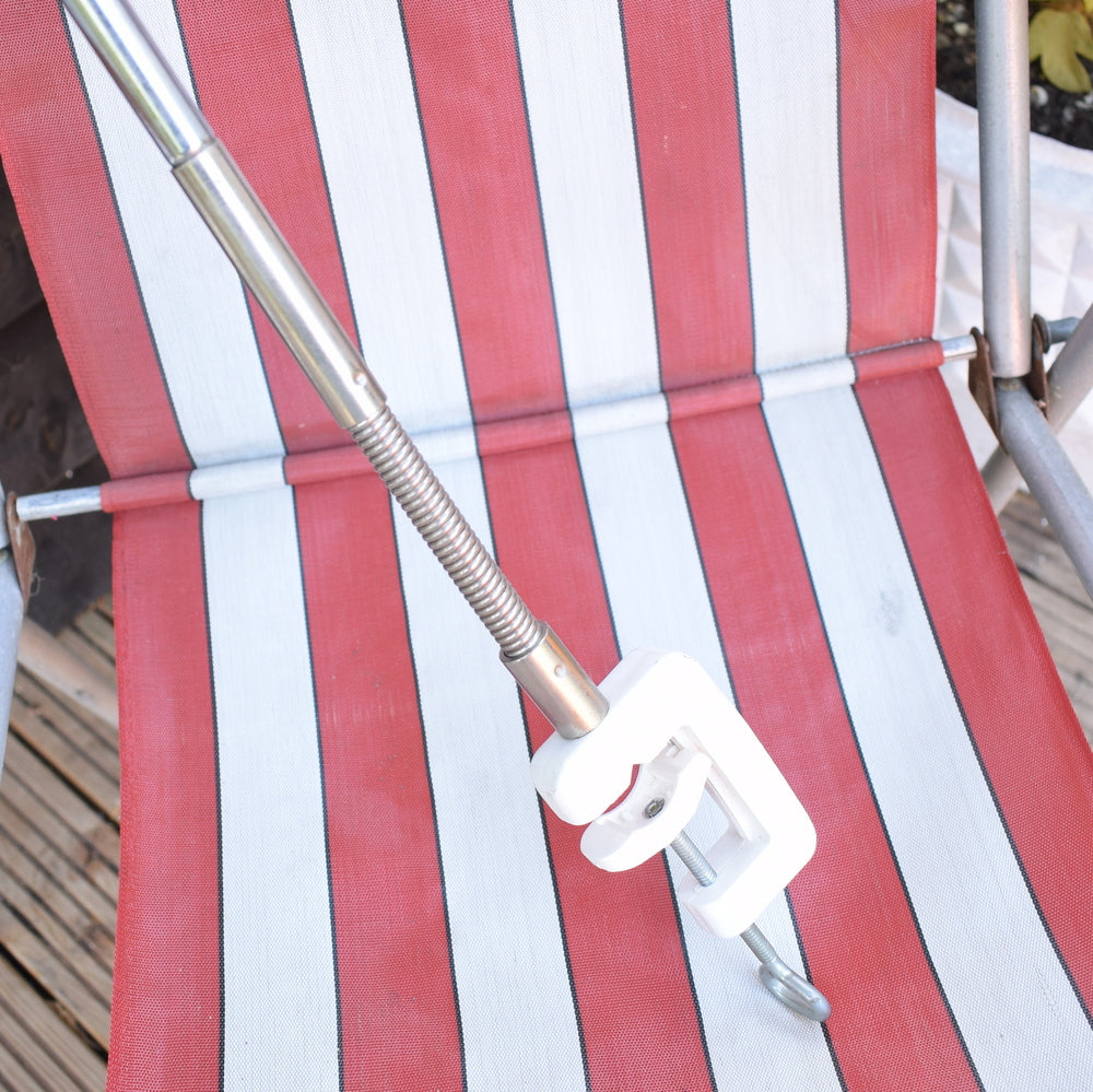 Vintage 1970s Folding Clip On Garden Parasol - Butterfly Print