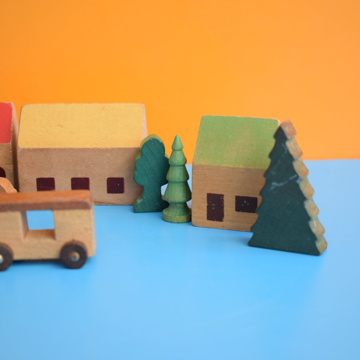 Vintage 1970s Mixed German Wooden Buildings