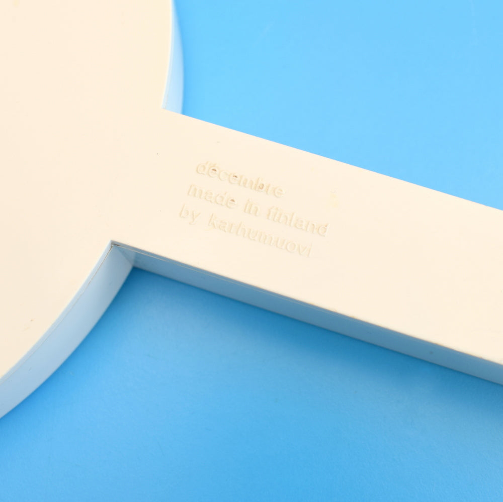 Vintage 1970s Plastic Hand Mirror (Made in Finland) - White
