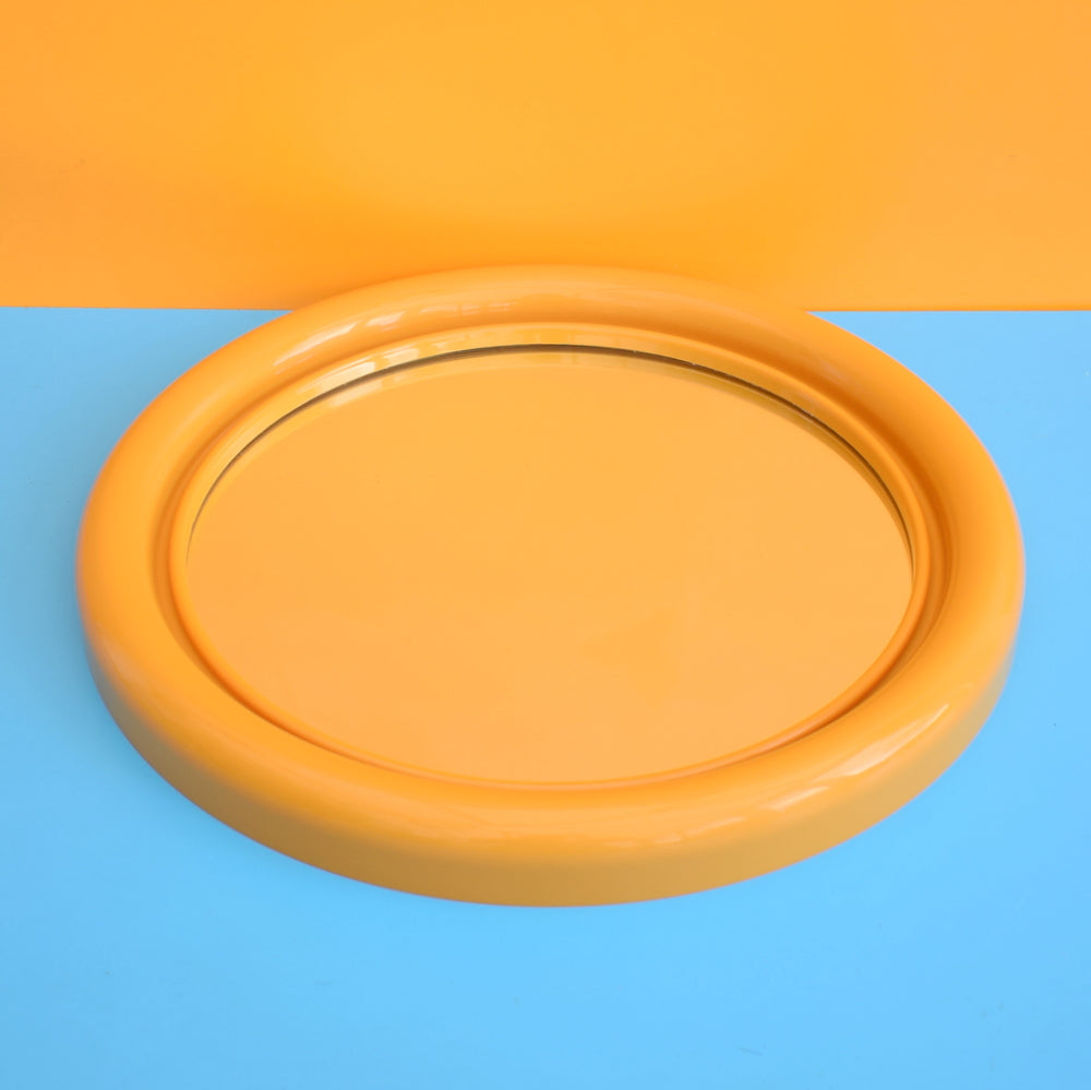 Vintage 1970s Crayonne By Habitat Round Plastic Mirror - Mustard . by Vintage