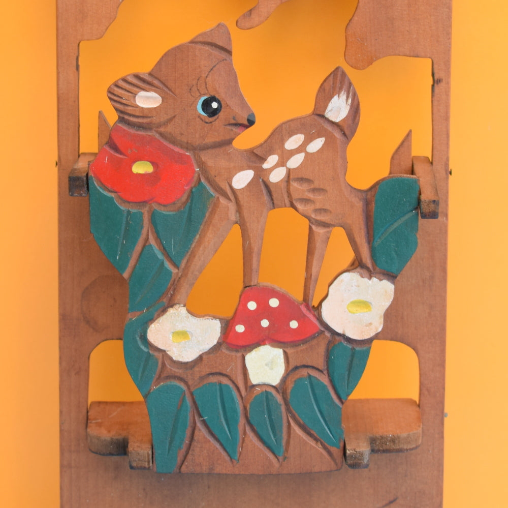 Vintage 1960s Wooden Letter Rack - Bambi / Toadstool by Pineapple Retro