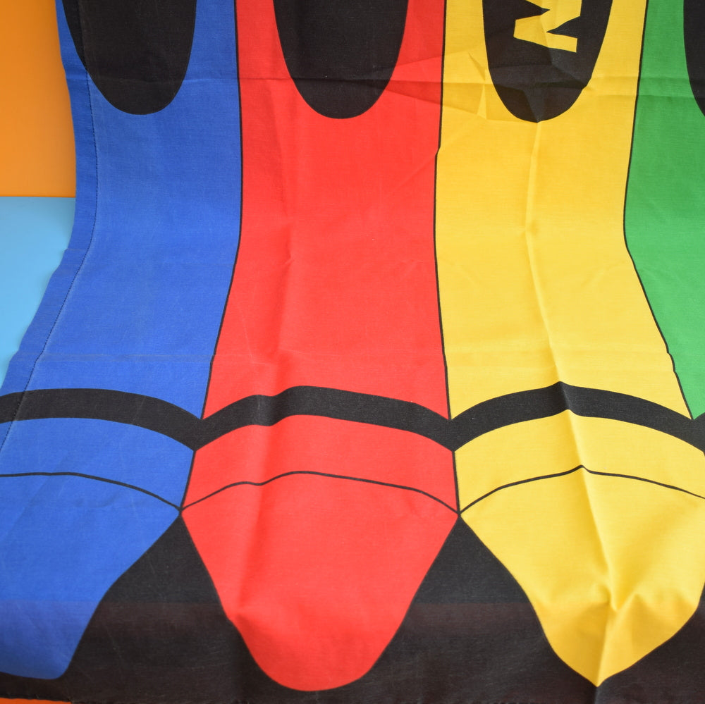 Vintage 1980s Crayon Curtains - Pop Art - USA
