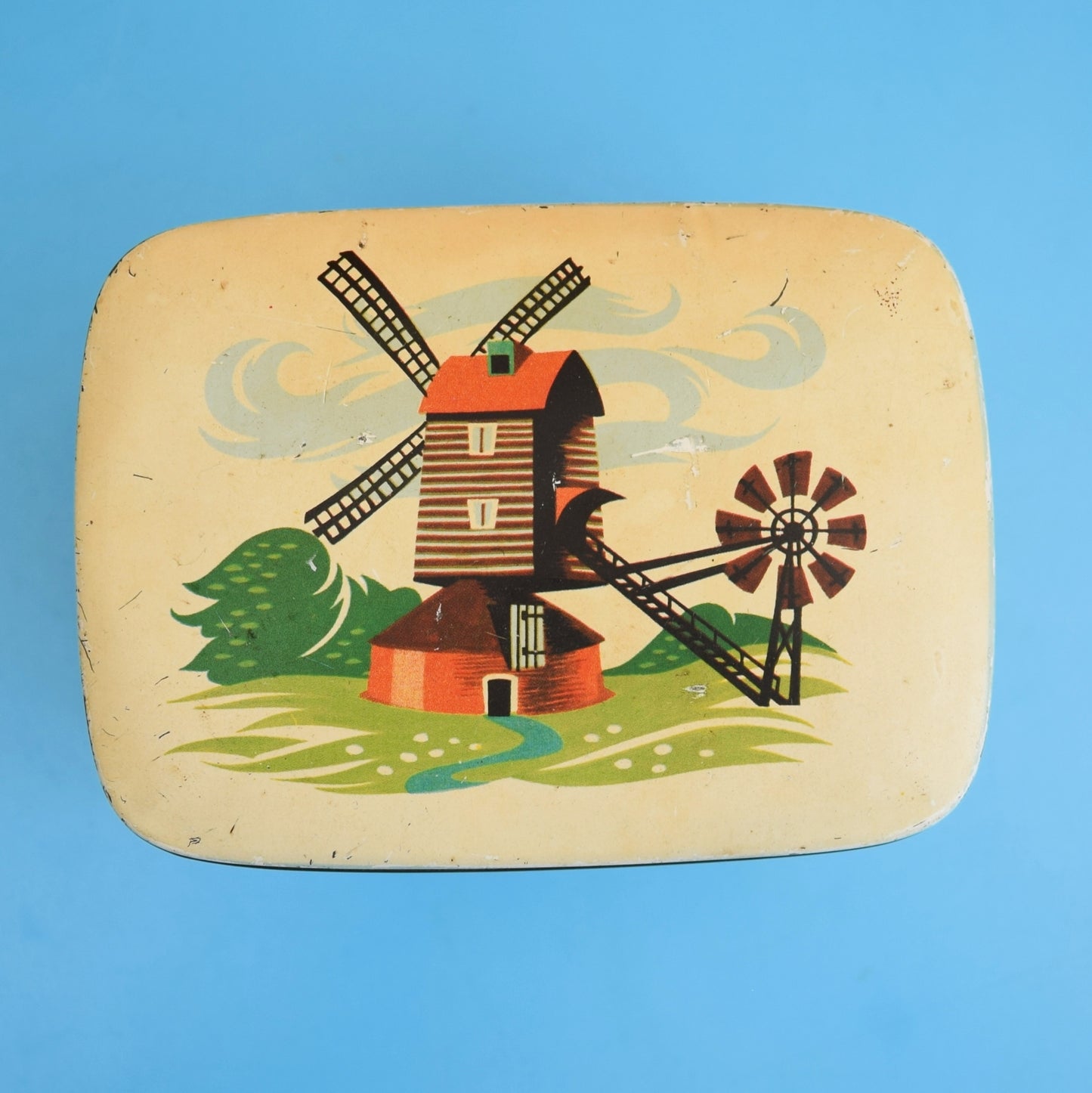 Vintage 1950s Twinings Tea Tin - Windmill Design by Pineapple Retro