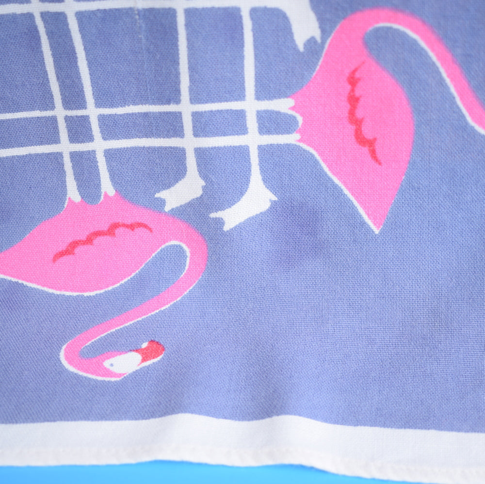 Vintage 1950s Tablecloth - Flamingo - Pink / Lavender