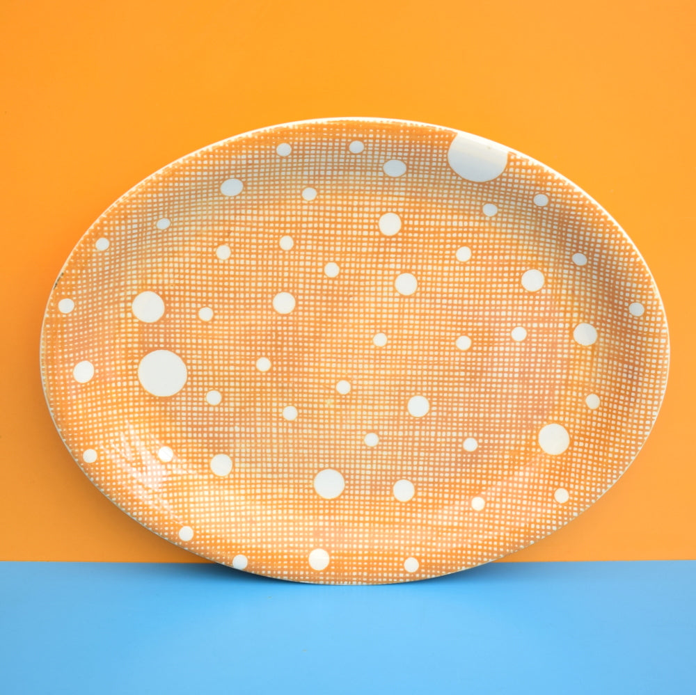 Vintage 1950s Johnson Brothers Meat Plate - Spotty - Mustard