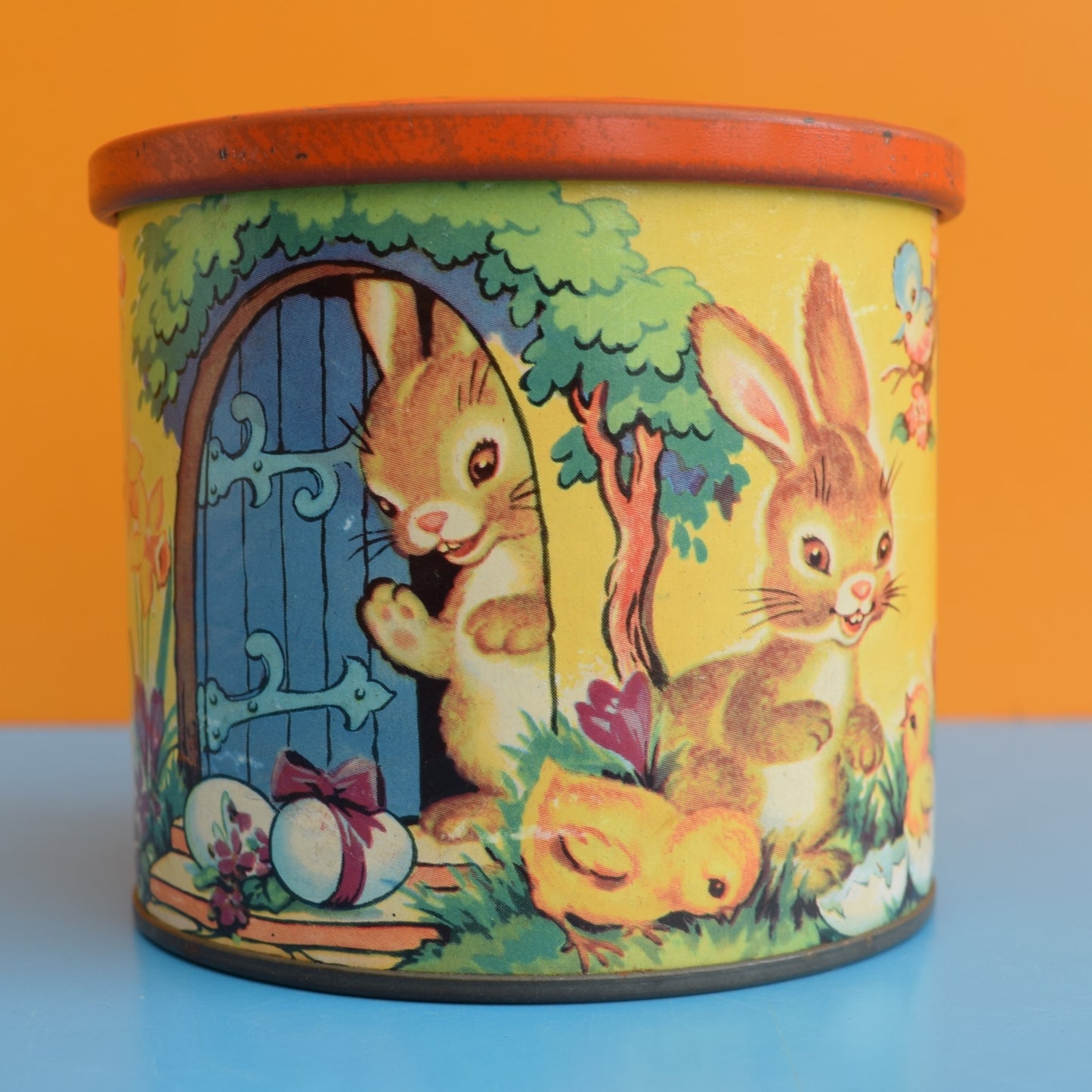 Bluebird bunny toffee tin