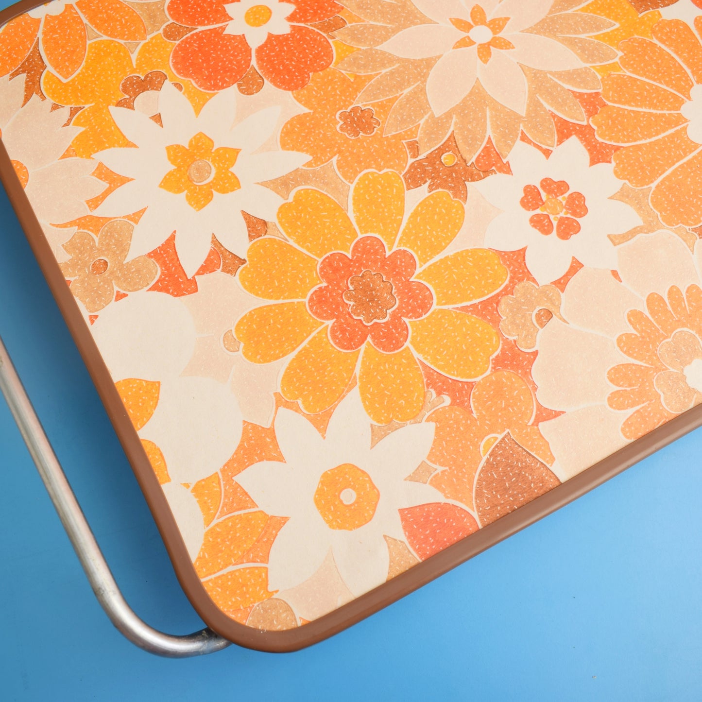 Vintage 1960s Low Table - Orange Flower by Vintage