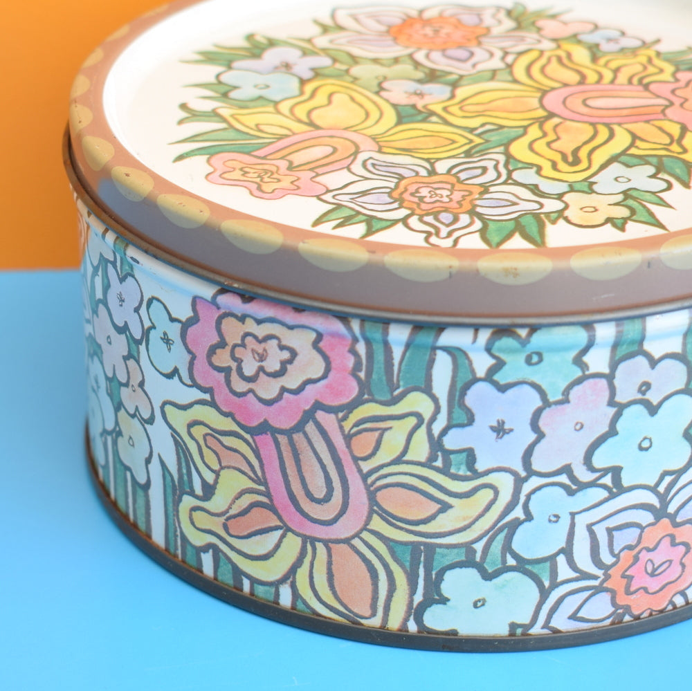 Vintage 1970s Rowntree Flower Power Tin - Pastels by Pineapple Retro