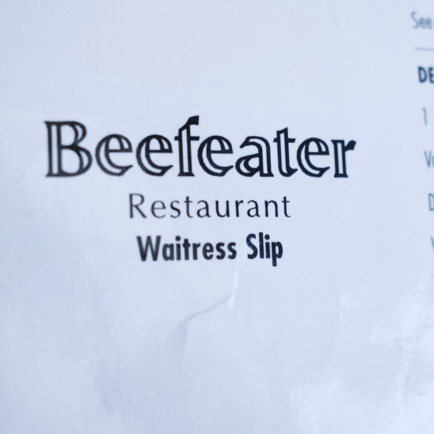 Vintage 1980s Beefeater Employee Card / Badges