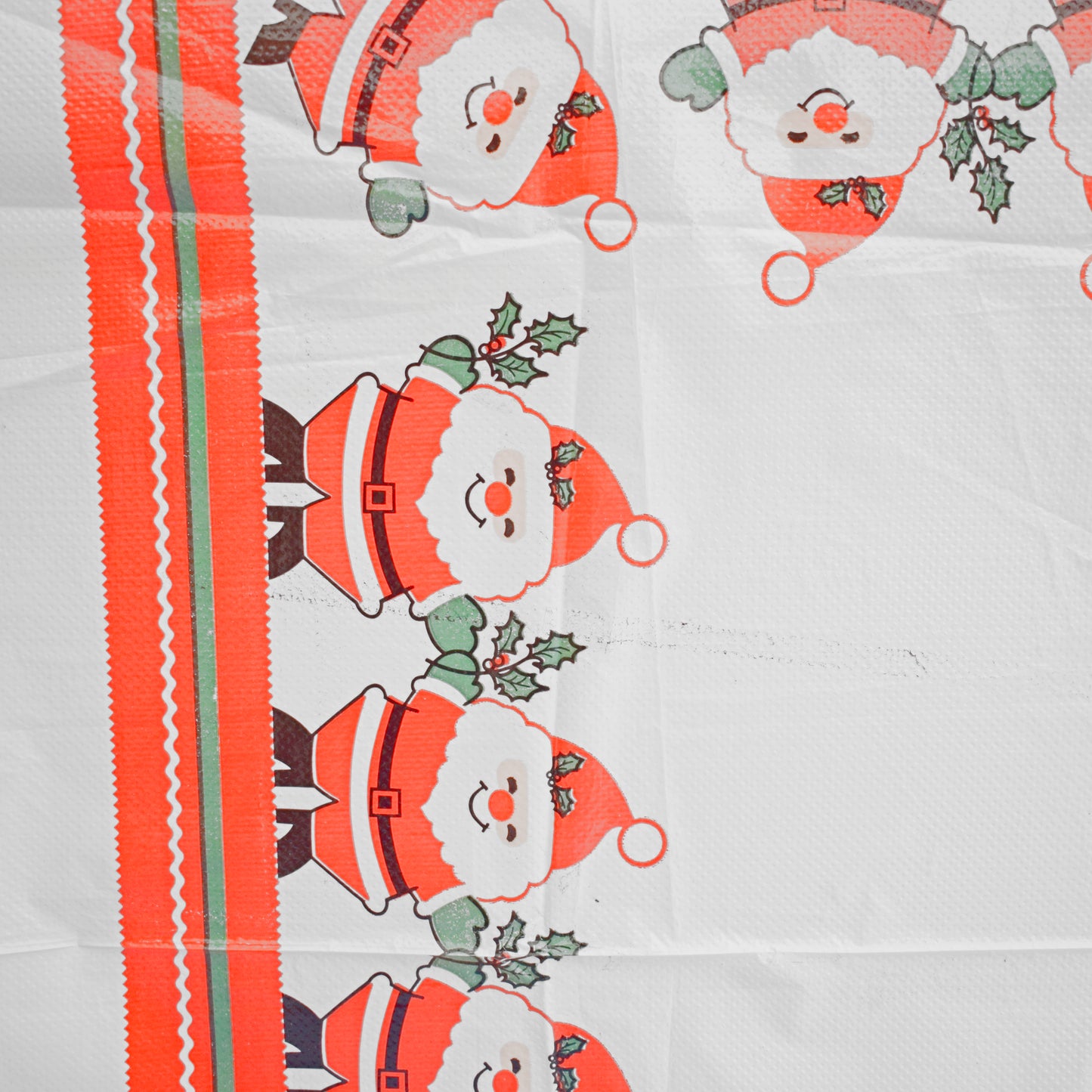 Vintage 1970s Kitsch Christmas Plastic Tablecloth by Vintage