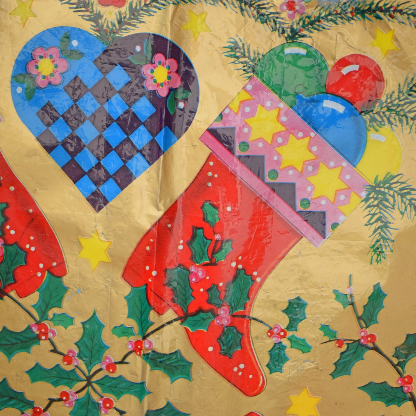 Vintage 1970s Kitsch Christmas Plastic Tablecloth- Large by Vintage