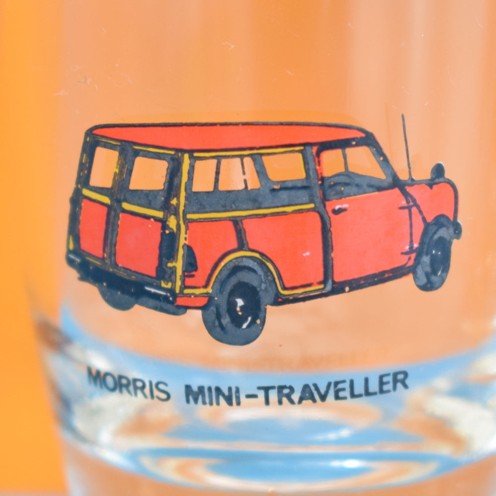 Vintage 1960s Set of 6 Shot Glasses - Different Mini Cars