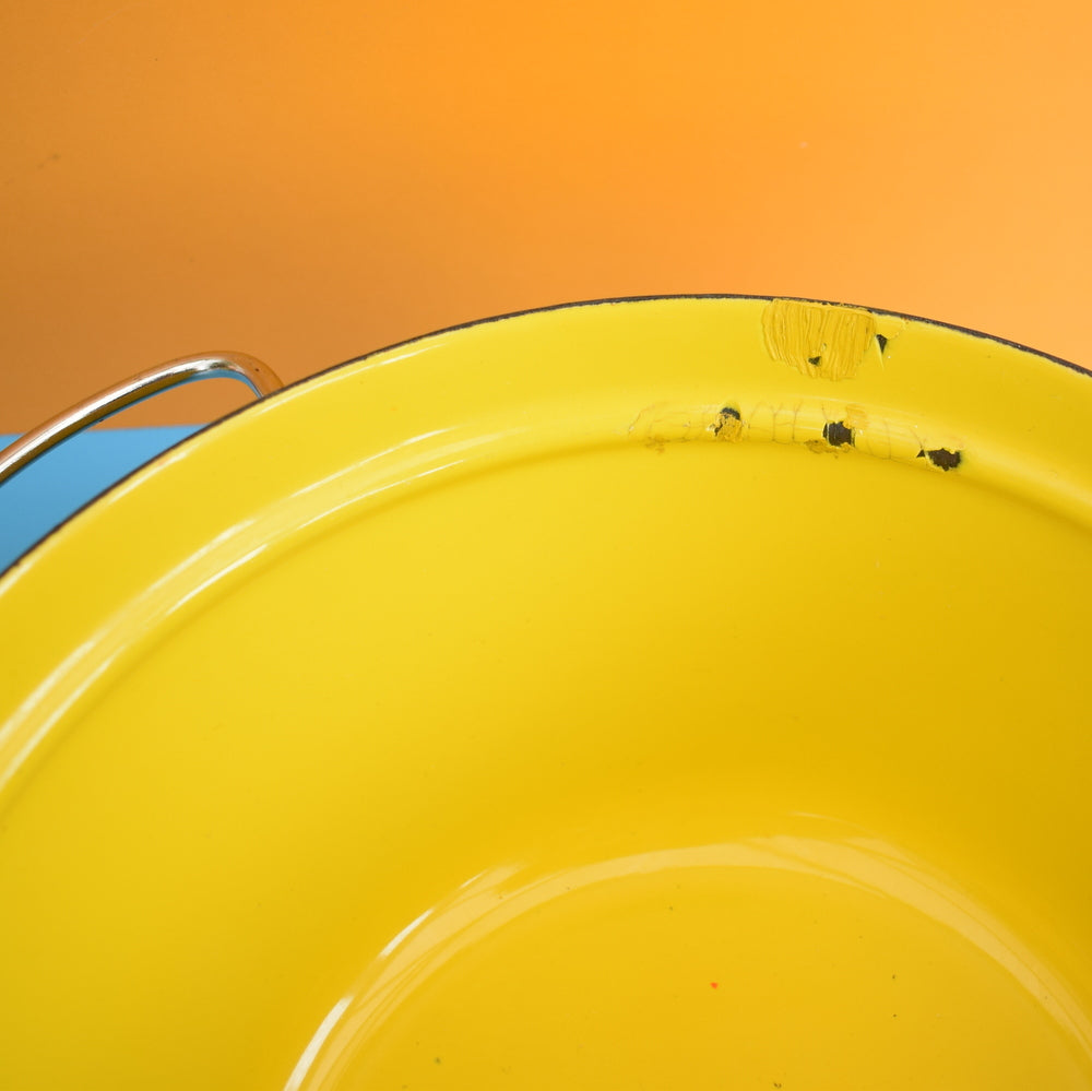 Vintage 1960s Enamel Casserole- Denmark - Rafa - Yellow