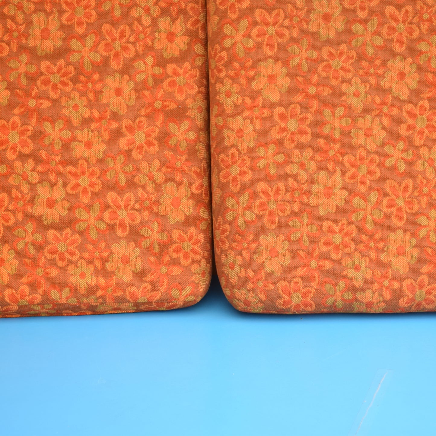 Vintage 1960s Foam Cushions- Flower Power - Orange