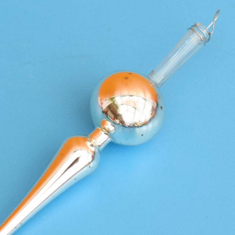 Vintage 1960s Glass Christmas Tree Topper - Small Silver by Pineapple Retro