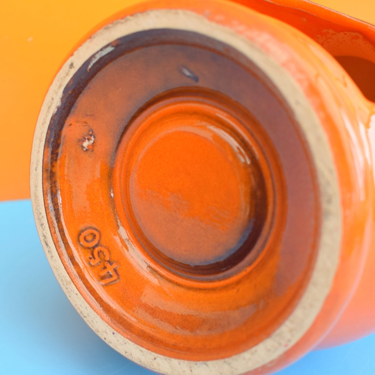 Vintage 1960s Candle Holder - Owl - Orange