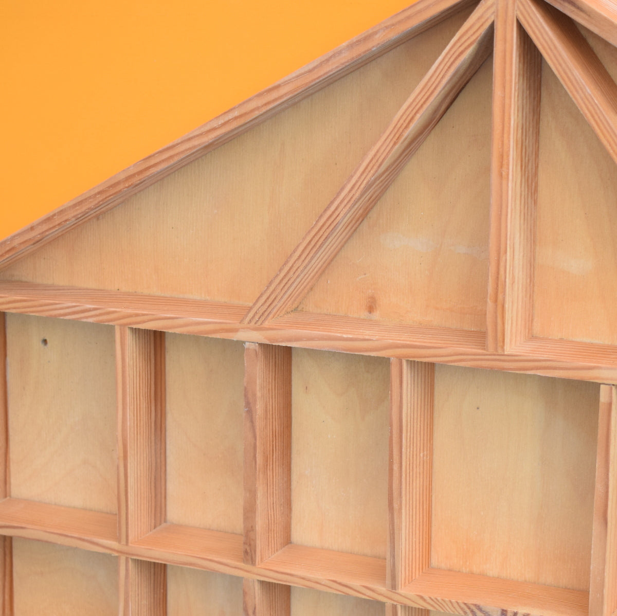 Vintage 1970s Pine Large Display Unit - House Shaped