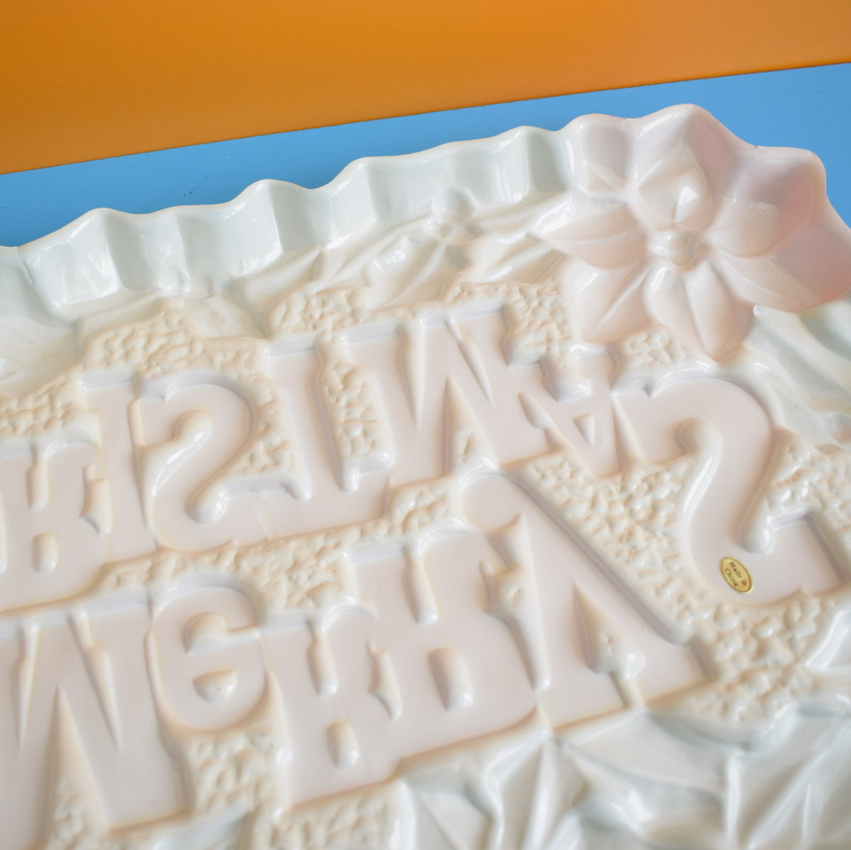 Vintage 1970s Merry Christmas Plastic Sign