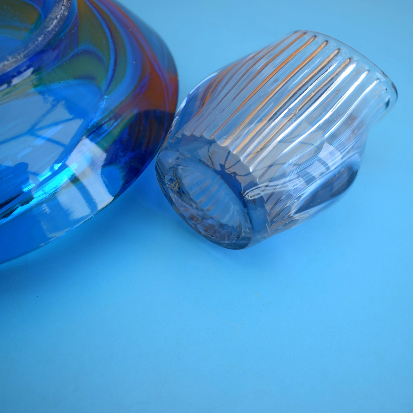 Vintage 1960s Czech Glass - Blue / Lilac