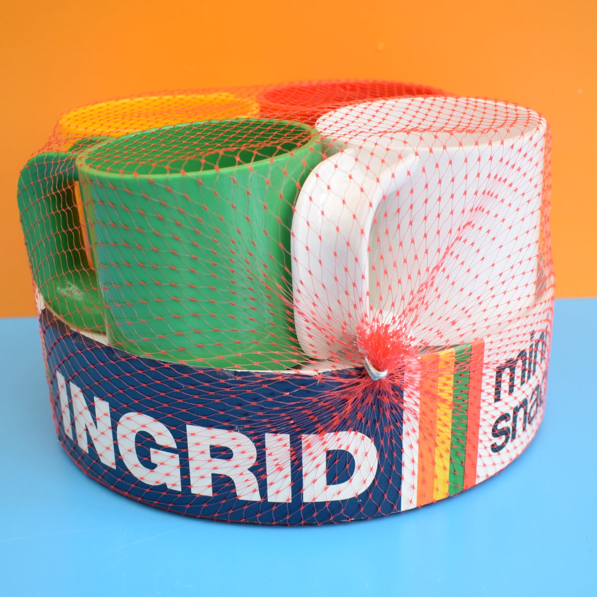 Vintage 1970s Ingrid Plastic Snack Set - Stacking