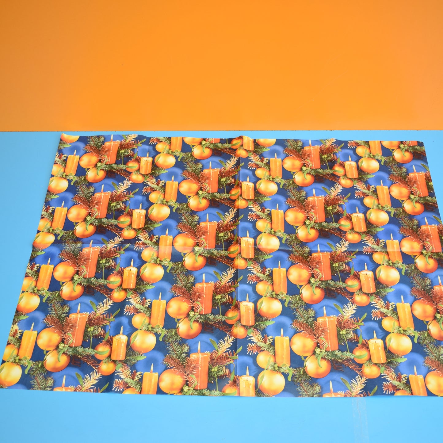 Vintage 1970s Christmas Gift Wrap Paper - Baubles/ Decorations