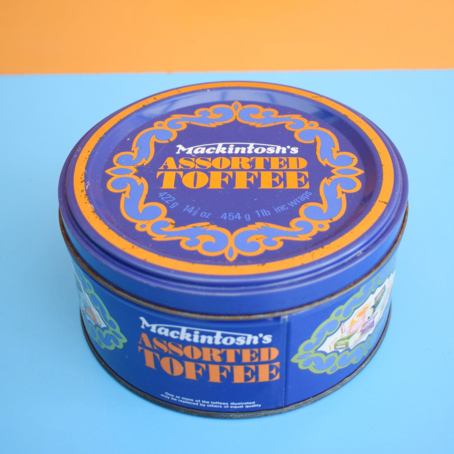 Vintage 1960s Mackintosh Toffee Tin - Blue by Pineapple Retro