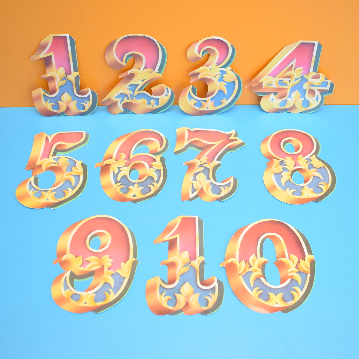 Vintage 1980s Genuine Dodo Designs Scroll Number Set by Eric's Cards
