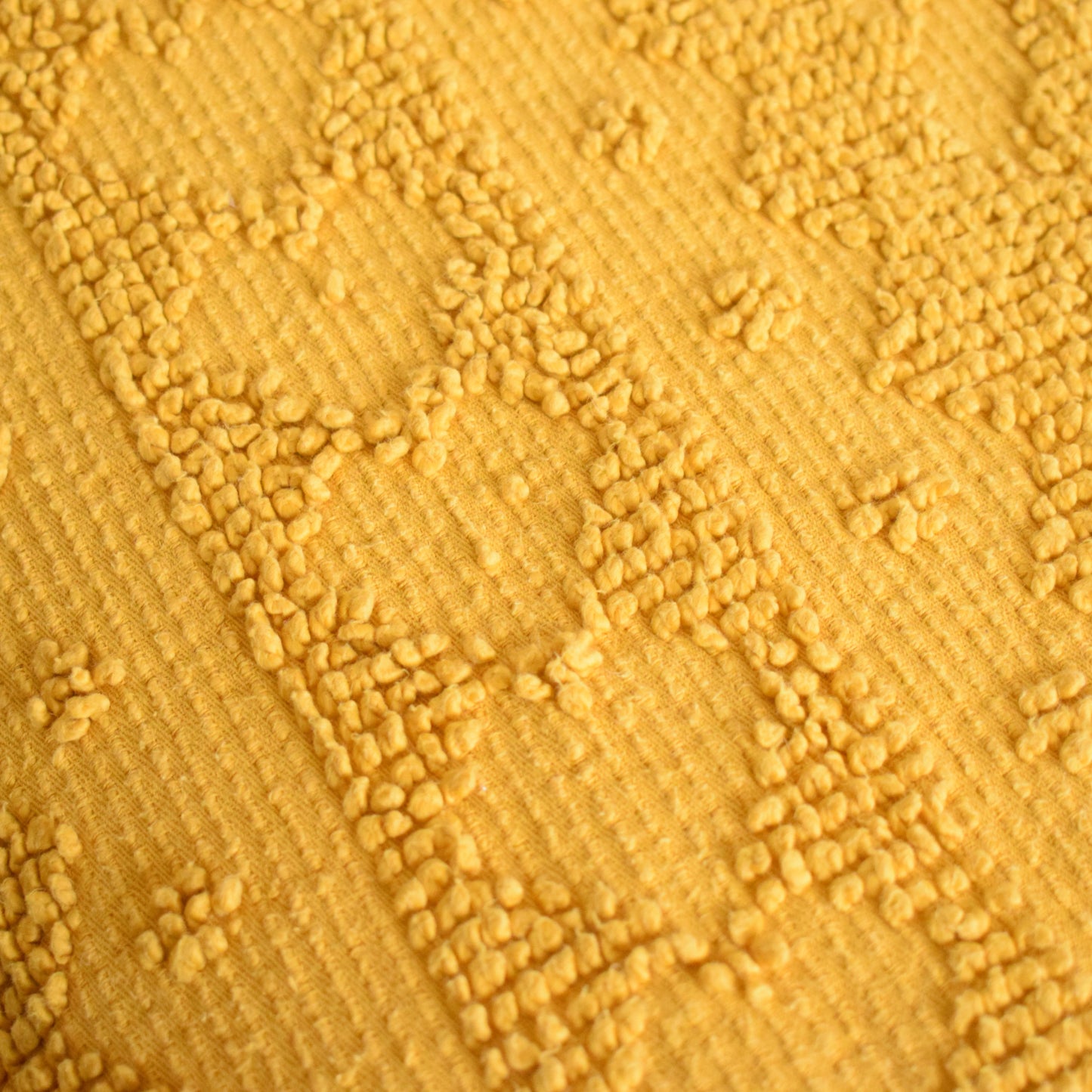 Vintage 1960s Candlewick Bedspread - Mustard by Vintage