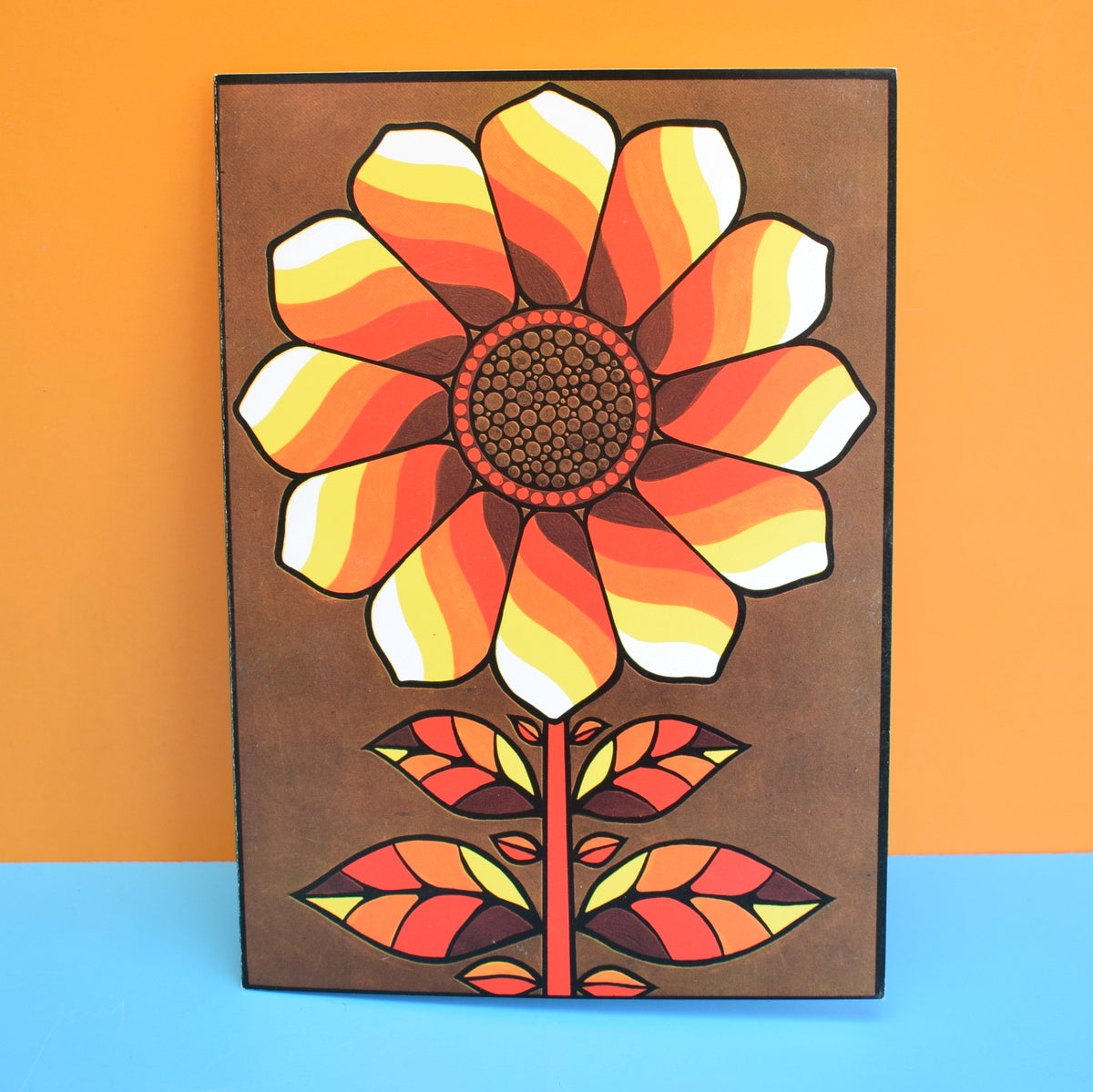 Vintage 1970s Greeting Card - by Paolo Romanelli - Roman Sunflower, Yellow
