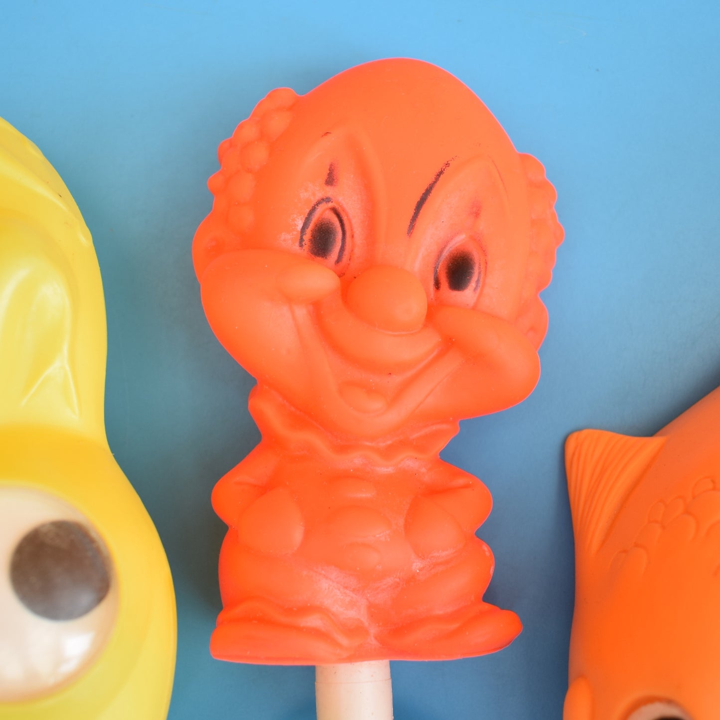 Vintage 1970s Various Plastic Toys - Fish/ Frog / Clown by Pineapple Retro