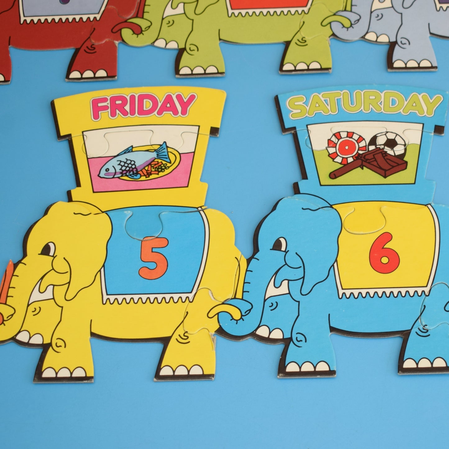 Vintage 1970s Elephant Floor Puzzle Game by Pineapple Retro