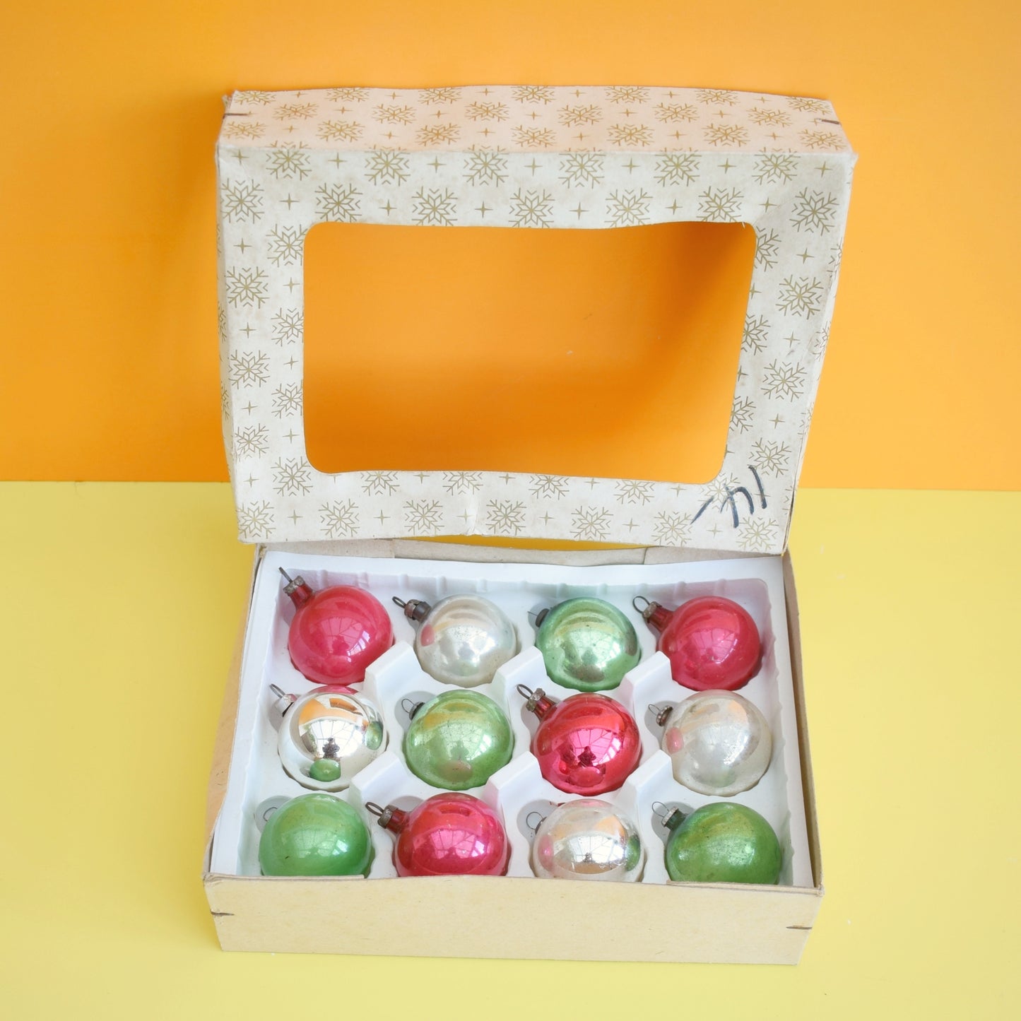 Vintage 1960s Glass Christmas Baubles - Small .