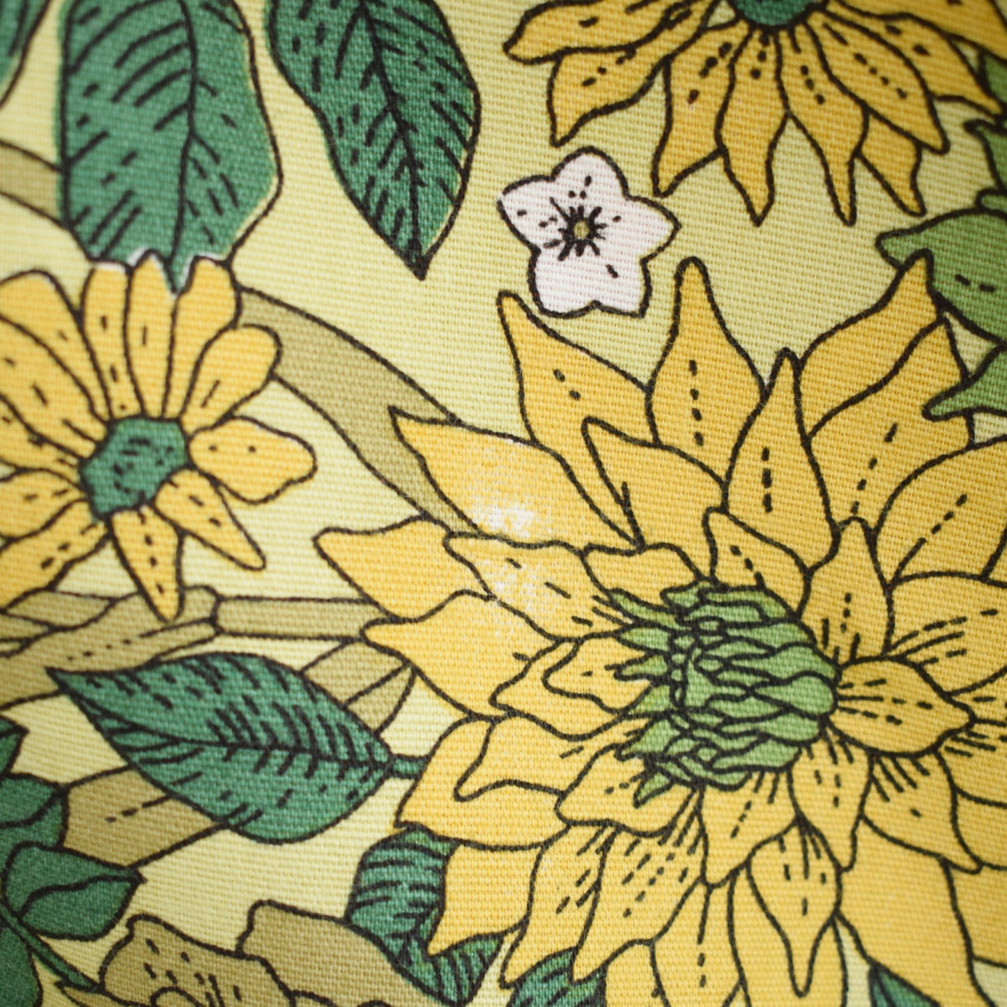 Vintage 1970s Tablecloth - Flower Power - Greens by Pineapple Retro