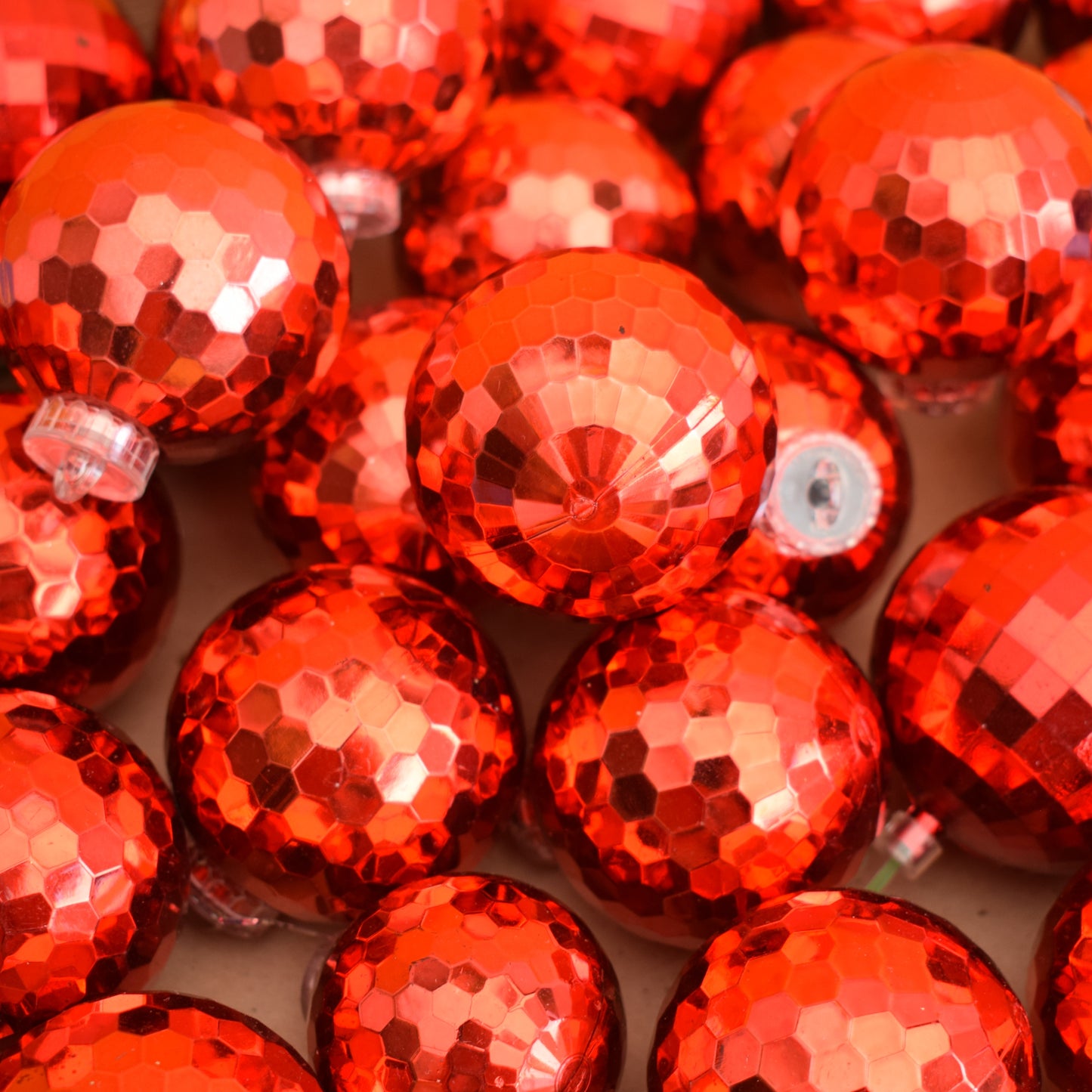 Vintage 1970s Plastic Disco Balls - Red