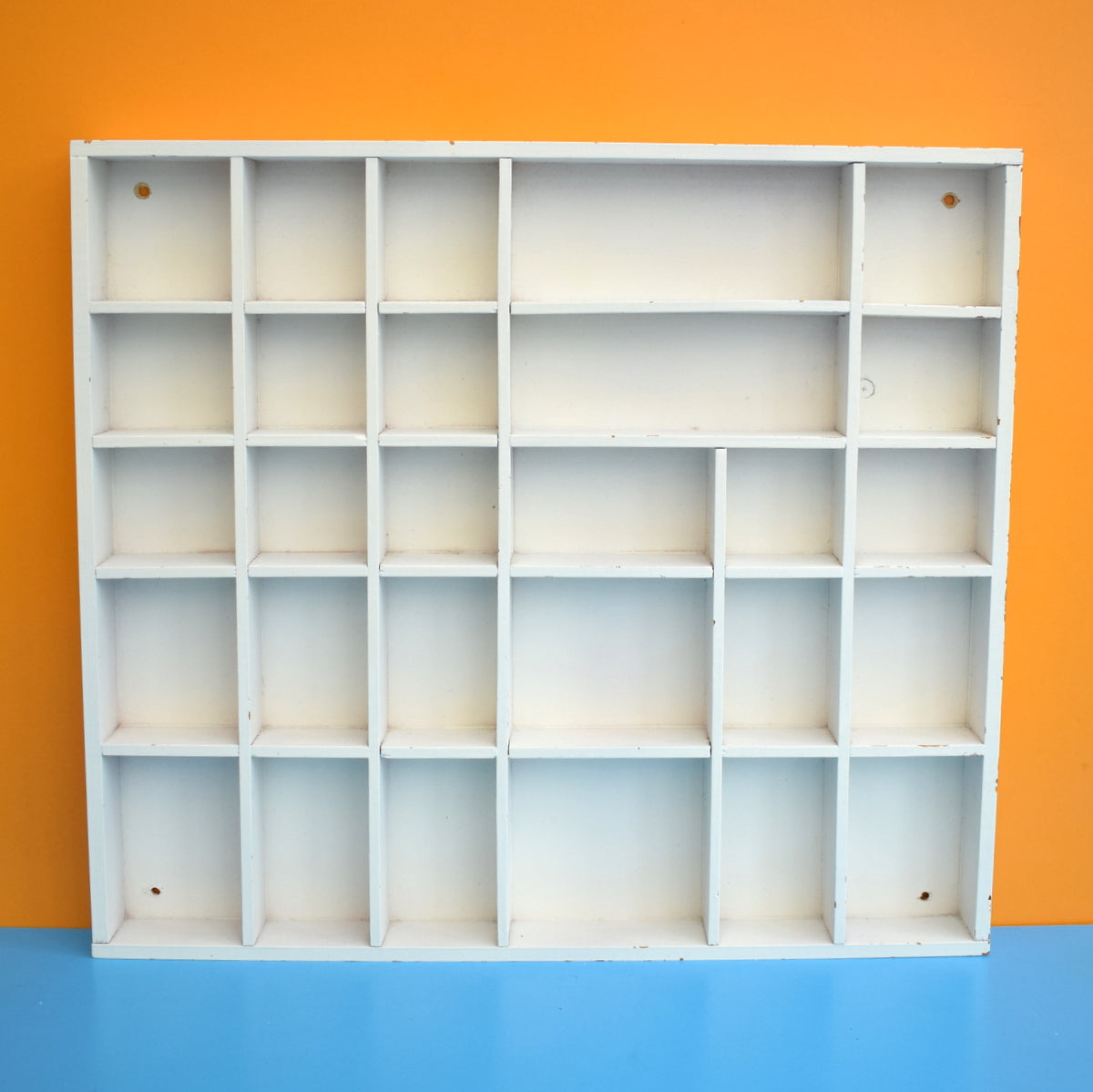 Vintage 1970s Wooden Display Unit - Miniature Collections - White by Pineapple Retro