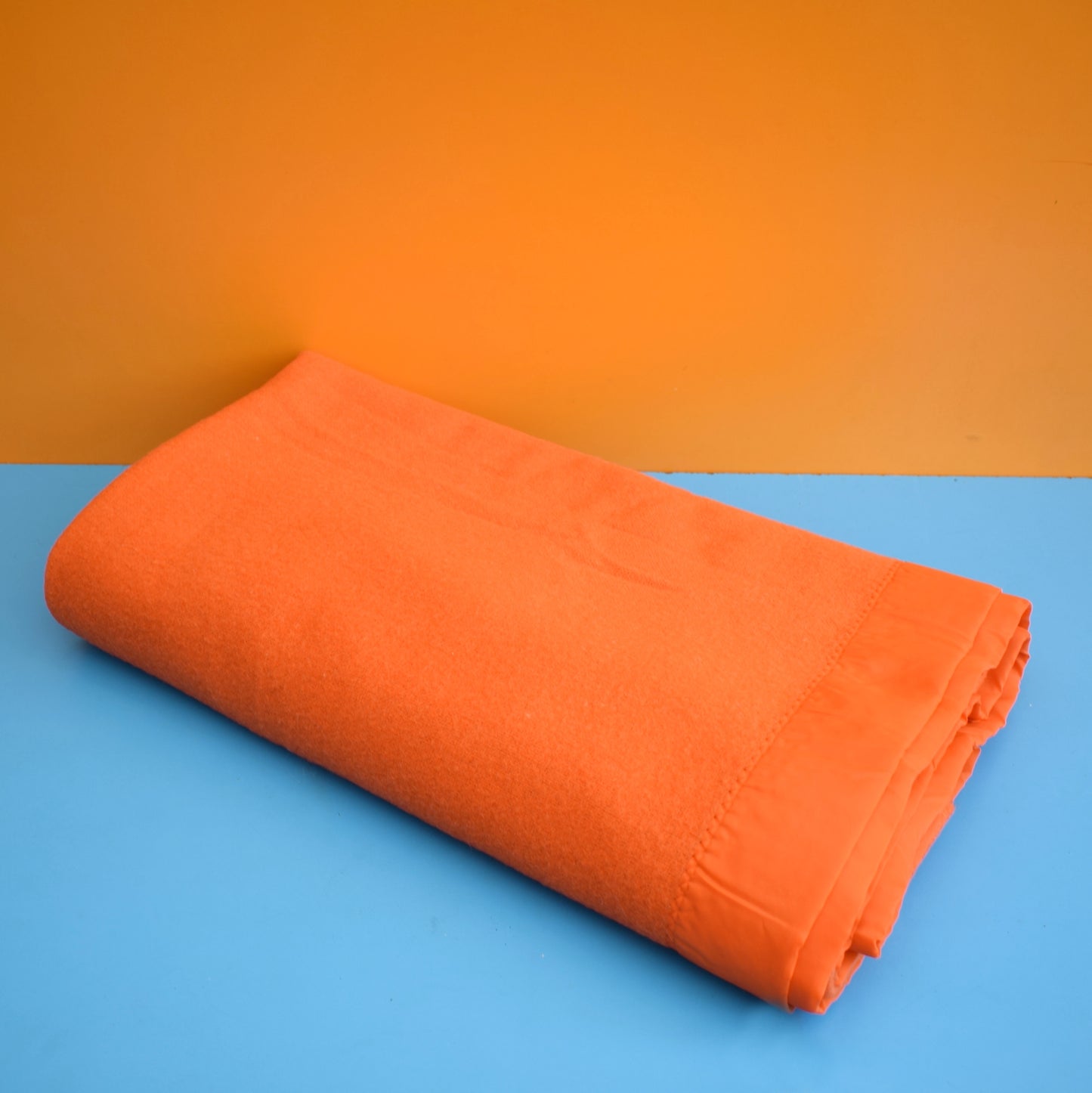 Vintage 1960s Blanket - Orange Wool by Vintage