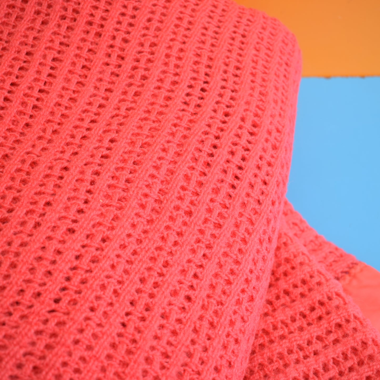 Vintage 1960s Blanket - Raspberry Wool by Vintage