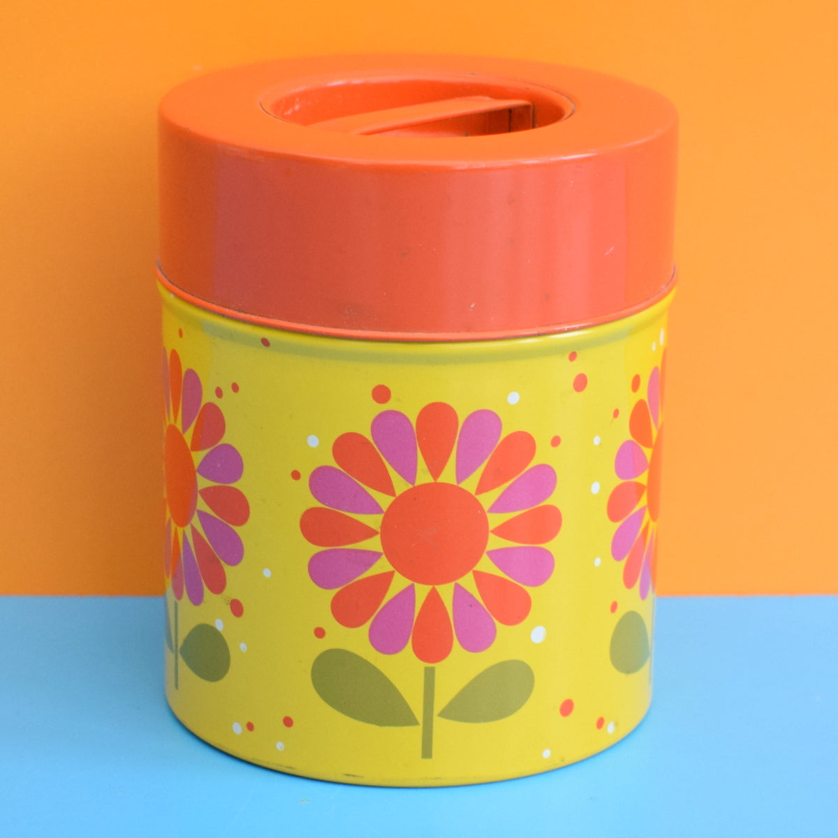 Vintage 1970s Metal Tin - Counterpoint - Flower Design by Vintage