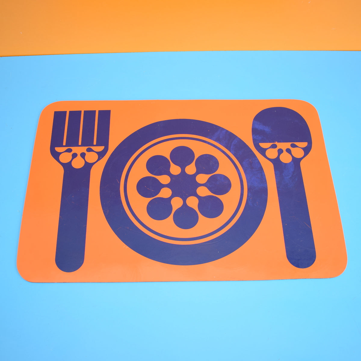 Vintage 1970s Wipe Clean Kids Placemat / Craft Mat