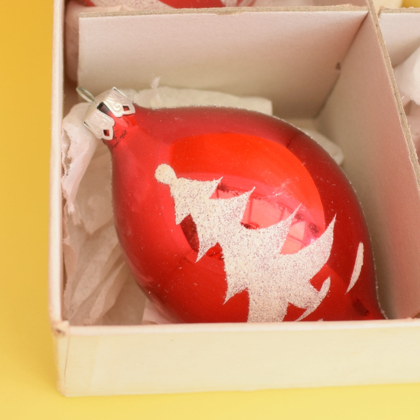 Vintage 1950s Glass Christmas Baubles - x4